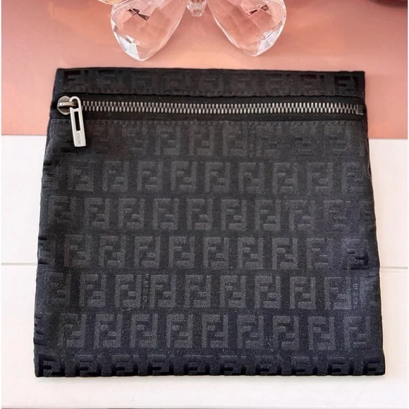 Fendi Black Canvas Pouch Like New - Picture 1 of 8